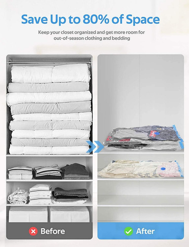 L Bolsas De Vacío Ahorro De Espacio Pack De 8 Unidades