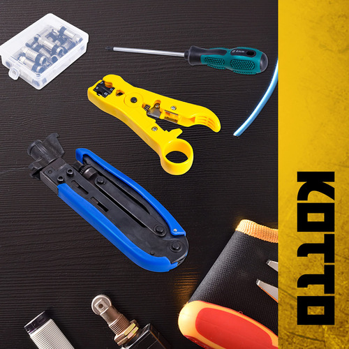 Coax Cable Crimper Kit Kotto Compression Tool Rg6 Rg59 Rg11