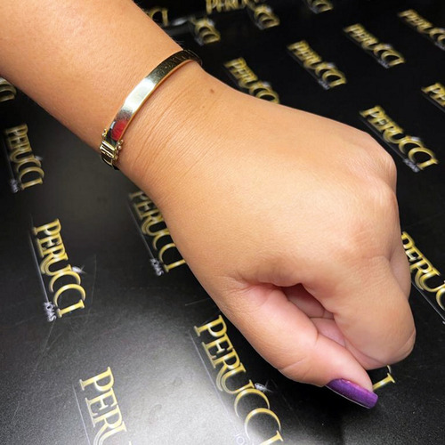 Pulseira Bracelete 15 Gramas 5mm Ouro 18k 750 Comprimento 21 Cm