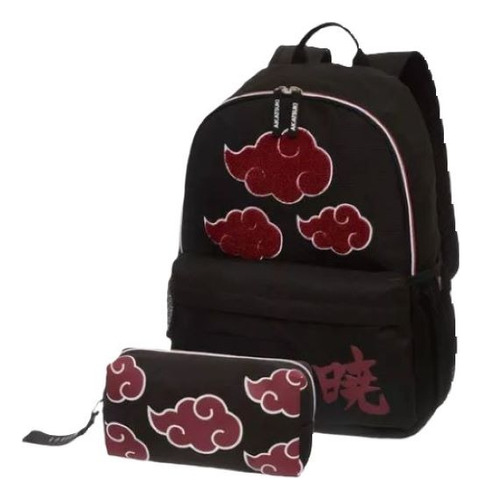 Kit Mochila Costas G + Estojo Naruto Akatsuki Pacific