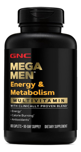Multivitamínico Energía Y Metabolismo Gnc 180 Comprimidos