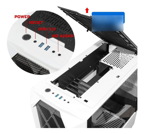 Chasis Gabinete Gamer Phoenix G5 Segotep Atx Pc Blanco