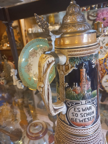 Antiguo Tankard Aleman Musical Cerveza 35 Cm (Usado)