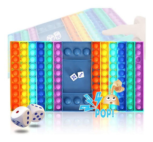 Juego Didáctico Tablero Pop It Con Dados Tamaño Jumbo