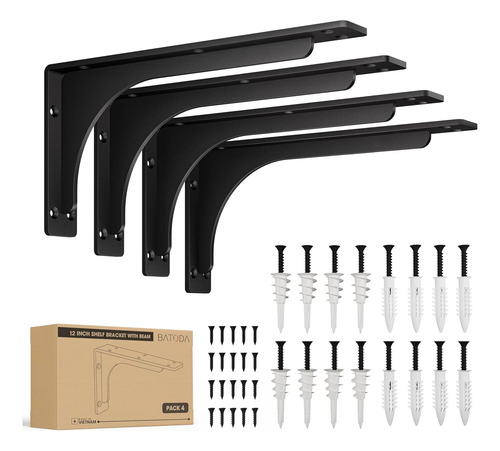 Soportes De Estante De 12 Pulgadas Viga (4 Piezas) - So...