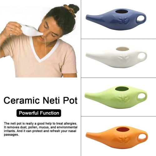 - Maceta De Cerámica Neti Pot De 250 Ml, Duradera, A Prueba