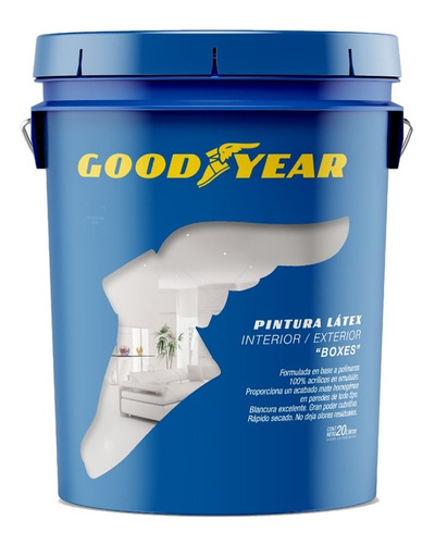 Pintura Latex Goodyear Blanco Mate Interior Exterior 20 Lts 