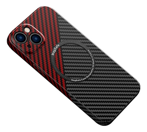 Funda De Teléfono Magnética De Fibra De Carbono Para iPhone