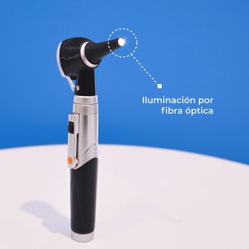 Set Otoscopio Y Oftalmoscopio Con Luz Led Tp302 Checkatek Color Negro