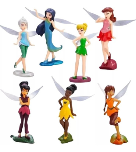 Set 7 Hadas (10cm) Tinkerbell Y Sus Amigas Figura Adorno Dec