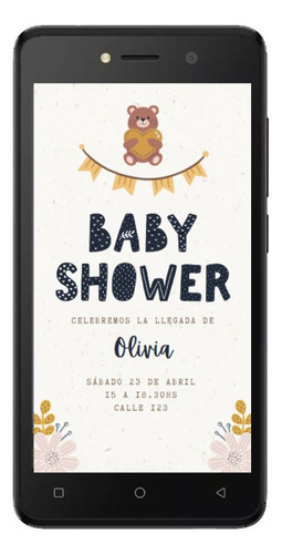 Invitación Digital Para Imprimir Tarjeta Virtual Baby Shower