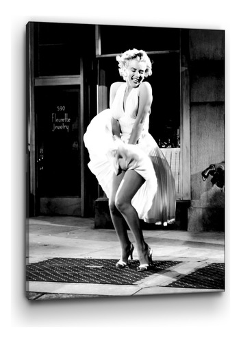 Cuadro Moderno Canvas Marinlym Monroe Blanco Y Negro 70x60cm