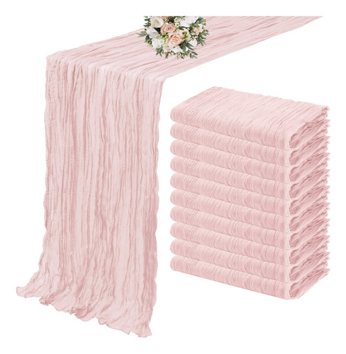 Mantel De Gasa Semitransparente, Color Rosa Empolvado, 10 Un