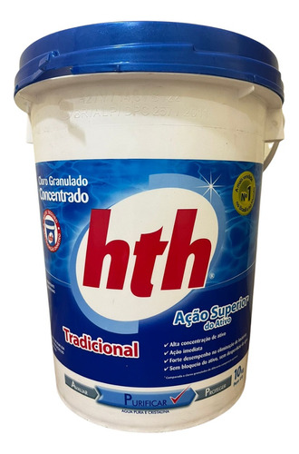 Cloro Para Piscina Hth Granulado Tradicional Puro Balde 10kg