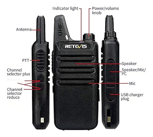 Retevis Rt22 Walkie Talkies Vox 16ch Frs Radio Ctcssdcs Paqu