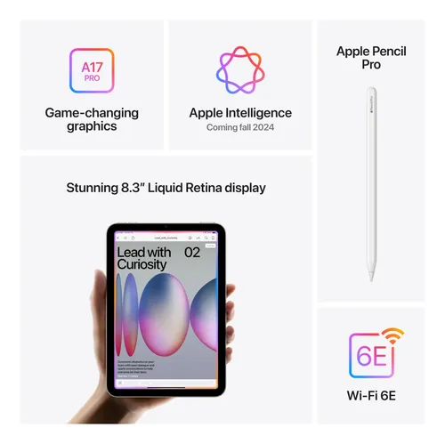 Tablet Apple iPad Mini A17 Pro 256 Gb 8,3 Cinza Espacial