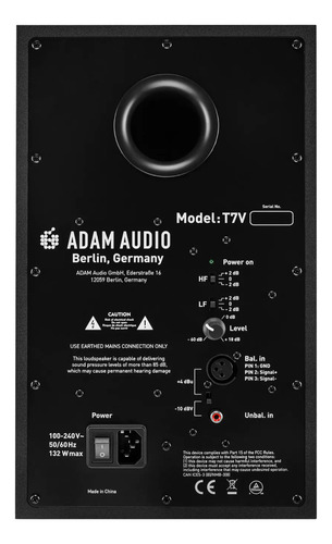 Monitor De Estúdio Adam Audio T7v 127/220v 132w