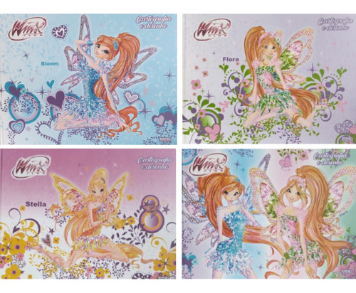 Caderno Desenho Cartografia Brochura Com 48 Folhas Winx