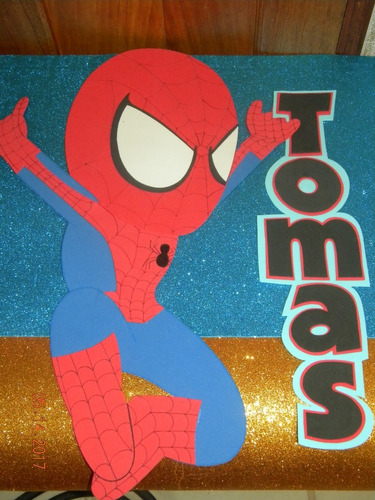 Cartel Con Nombre Spiderman Hombre Araña Avengers Aviluma