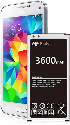 Runbod - Batería De Repuesto Para Samsung Galaxy S5 (3600 Ma