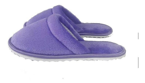 Pantufla Babucha Morada Piel Conejo 