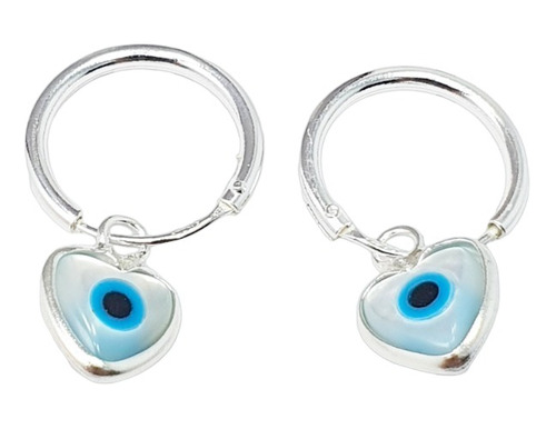 Aros De Plata 925 Ojos Turco 10 Mm Cubanos Argollas 