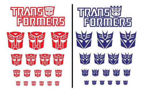 Stickers/calcamonias Figuras Autobots/decepticons X18 C/u
