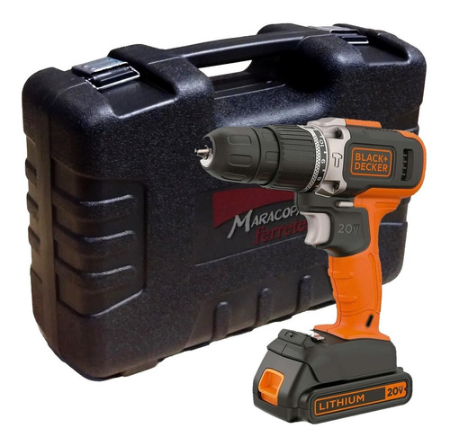 Taladro Percutor A Batería 20v Black + Decker + Maletín 