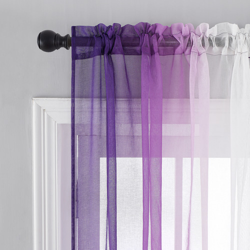 Cortinas De Lino Sintético Transparente Ombre, Juego De 2, 5
