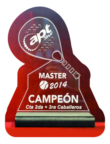 Trofeo Medalla Placa Acrilico Paddle Tenis Futbol X 15 Cm