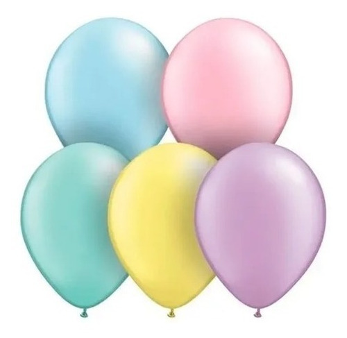 Kit 100 Balão Bexiga N° 5 Mista Candy Látex