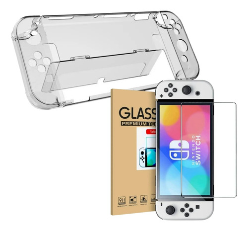 Pack Carcasa Protectora  Para Nintendo Switch Oled + Lamina