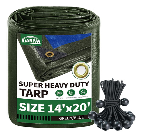 14x20 Tarp 16mil With Ball Bungee Cord(25pack