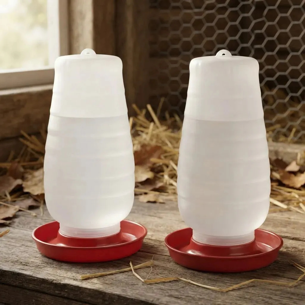 Kit 2 Bebedouro Para Frango Galinha Aves Automático 5 Litros Cor Vermelho