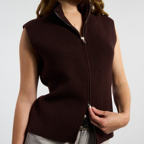 Chaleco Mujer Kevingston Amber Liso Chocolate
