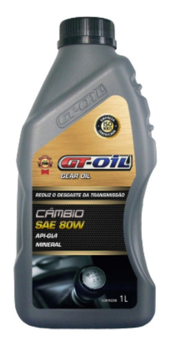 Óleo Lubrificante Câmbio Mineral Sae 80w Gt-oil 1lt