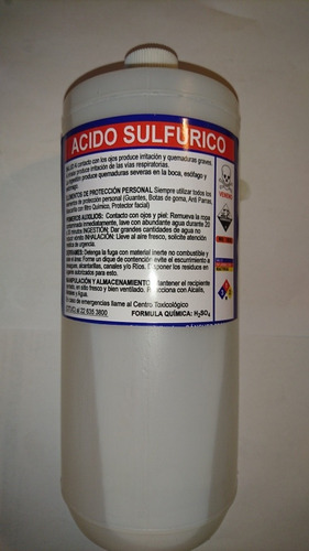 Ac Sulfurico Para Analisis Quimico 1 Litro Sellado 98% Puro 