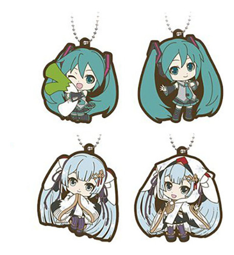 Pack 4 Llaveros Snow Miku 2018 Goma Anime Vocaloid Hatsune