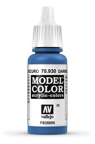 Vallejo Model Color 17ml Pintura Acrílica Color 53 Azul Oscuro 70.930