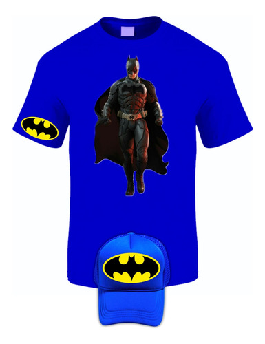 Camiseta Manga Corta Batman Super Heroes Obsequio Gorra Gtx