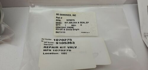 Ge Osmonics 1070275, Valve 526 Diaphragm Seal Kit Lot Of Cck