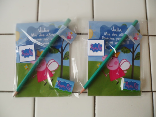 Souvenirs Peppa Pig X15anotadores 14x10lapices Negros/gomas