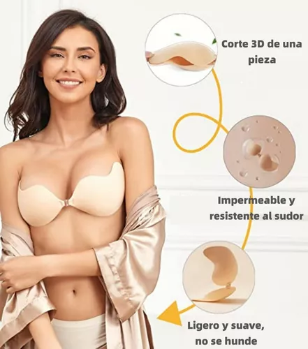 Sujetador Brasier Strapless Push Up Invisible Levanta Busto