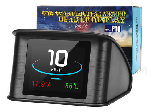 Monitor Inteligente P10 Obd2 Hud Temperatura Rpm Para Carro