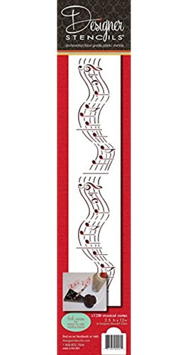 Designer Stencils C128t Notas Musicales Cake Stencil Beigese