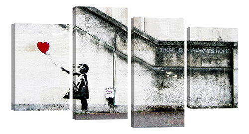 Wieco Art Cuadros De Lienzo Famosos Banksy Grafitti Girl Con