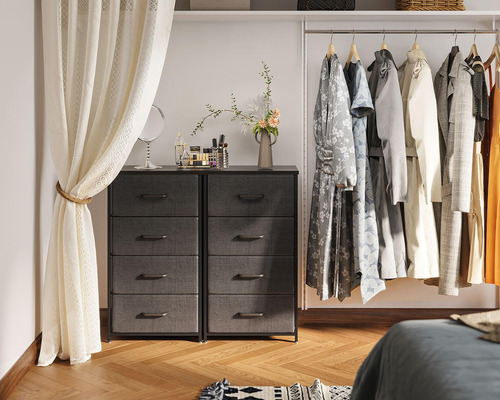 Cómoda De Tela Para Dormitorio Con 4 Cajones