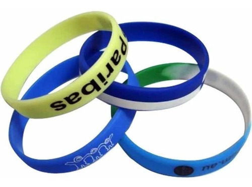 Imagen 5 de 9 de Brazaletes Pulseras Goma Importadas Material Pop Logo Pvc