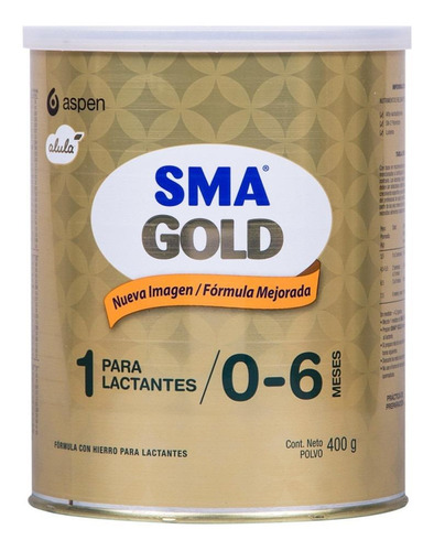 Leche de fórmula en polvo Aspen SMA Gold 1 en lata de 400g - 0  a 6 meses