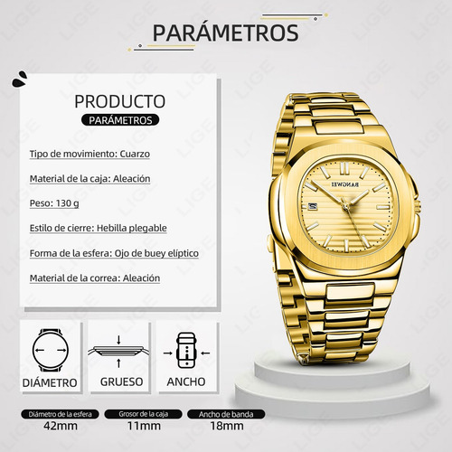 Reloj Cuarzo Hombres Luminiscencia Reloj Pulsera Empresarial